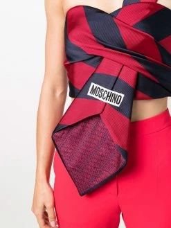 Moschino tie detail strapless top