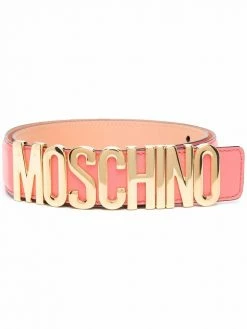 Moschino logo-plaque buckle-fastening belt