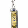 Moschino logo print tag keyring