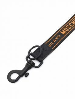Moschino logo print keyring