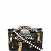 Moschino pearl-embellished biker jacket shoulder bag