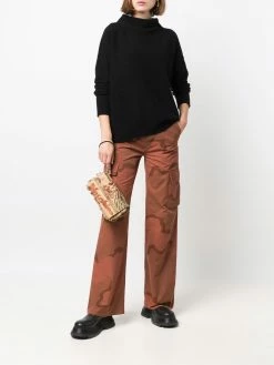 Moschino logo-print woven clutch bag