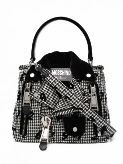 Moschino herringbone biker jacket bag