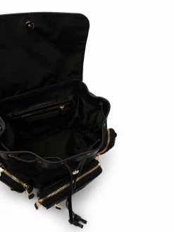 Moschino padlock-charm logo lettering backpack