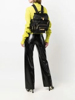 Moschino padlock-charm logo lettering backpack