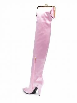 Moschino clasp-detail thigh-high boots