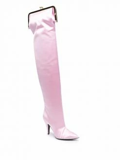 Moschino clasp-detail thigh-high boots