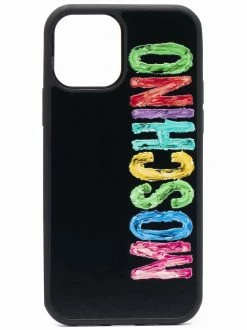 Moschino logo-print iPhone 12/12 Pro case
