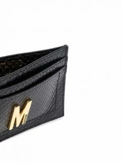 Moschino logo-plaque leather cardholder