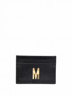 Moschino logo-plaque leather cardholder