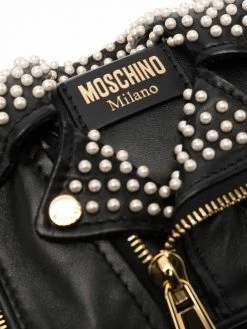 New ๐ Moschino Pearl studded biker bag ๐ 10 Moschino pearl-studded biker bag