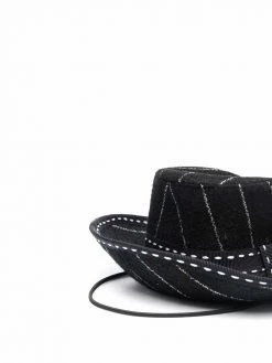 Moschino contrast-stitch detail hat