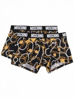 Moschino chain-print cotton boxer briefs