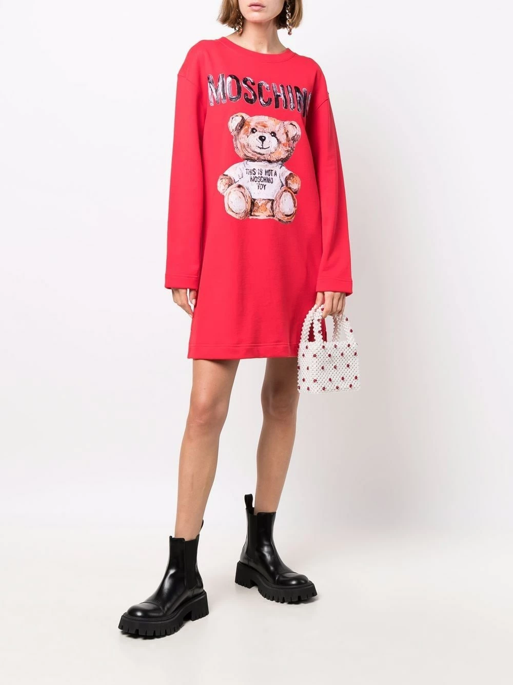 Best reviews of โจ Moschino Long sleeve teddy bear print ๐ dress ๐ 4 Moschino long-sleeve teddy bear print dress