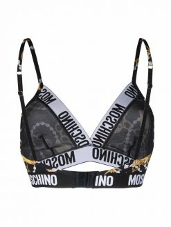 Moschino logo-tape triangle bra