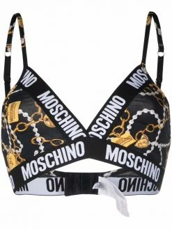 Moschino logo-tape triangle bra