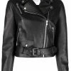 Moschino logo-lettering biker jacket