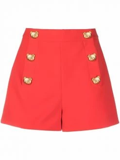 Moschino button-embossed flared shorts