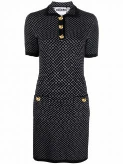 Moschino teddy bear button knitted dress