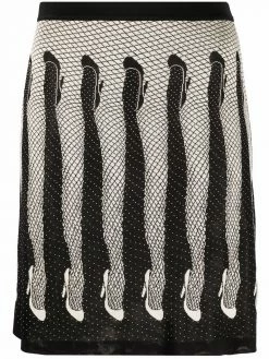 Moschino legs-print knitted skirt