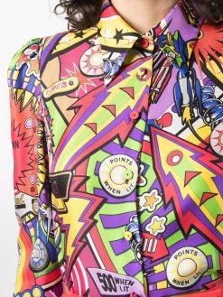 Moschino graphic-print silk shirt