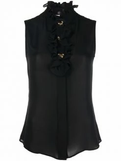 Moschino Teddy button silk top