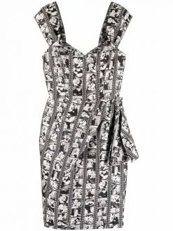 Moschino comic print fitted dress
