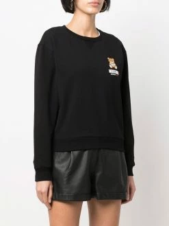 Moschino teddy bear-print crew neck jumper