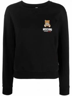 Moschino teddy bear-print crew neck jumper