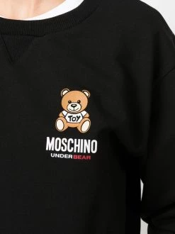 Moschino teddy bear-print crew neck jumper