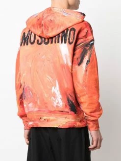 Moschino abstract-print zip-up hoodie