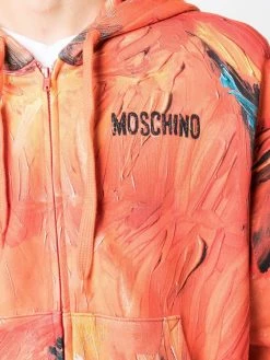 Moschino abstract-print zip-up hoodie