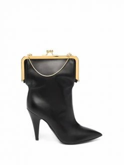 Moschino leather boot clutch bag