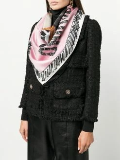 Moschino teddy bear-print silk scarf