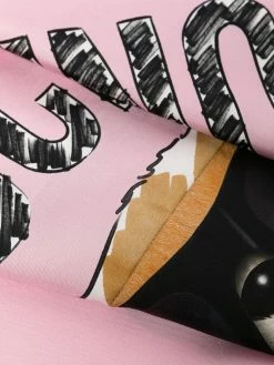 Moschino teddy bear-print silk scarf