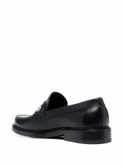 Moschino logo-print leather loafers
