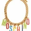 Moschino chunky logo-lettering chain necklace