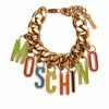 Moschino chunky logo-lettering chain bracelet