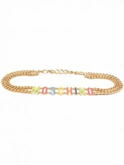 Moschino enamelled-logo belt
