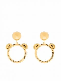Moschino clip-on bear-drop earrings
