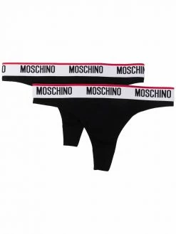 Moschino logo band thongs pack of 2