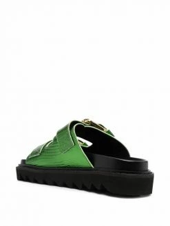 Moschino snakeskin-effect double buckle sandals