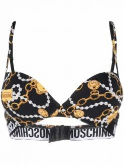 Moschino logo print bra