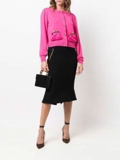 Moschino Couture biker wool crepe skirt
