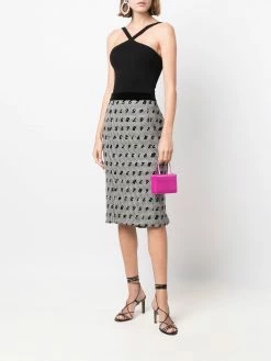Moschino numbers-print pencil skirt