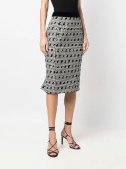Moschino numbers-print pencil skirt