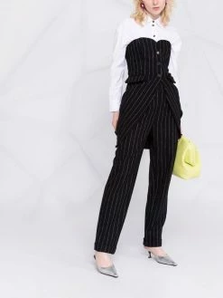 Moschino high-waisted pinstripe-print trousers