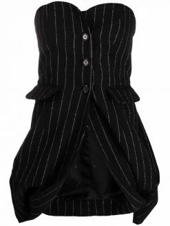 Moschino pinstripe-print corset top