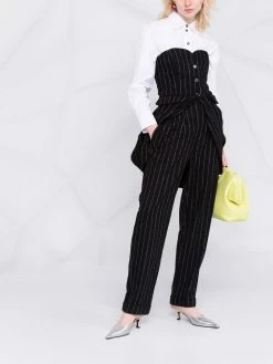 Moschino pinstripe-print corset top