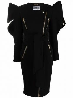 Moschino couture biker crepe dress